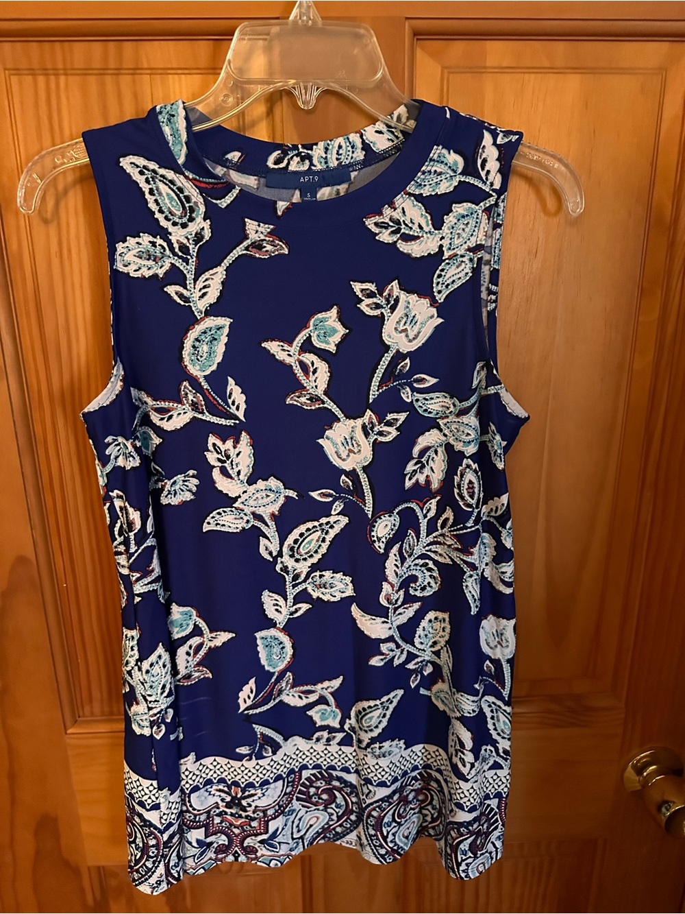 Apt. 9 Royal Blue Floral Sleeveless Tunic